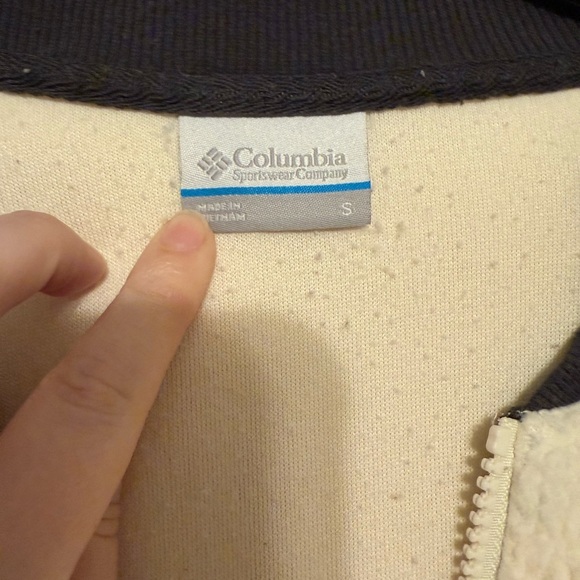 Columbia Cream Sherpa Bomber Zip Up Jacket Size Small - Picture 5 of 6